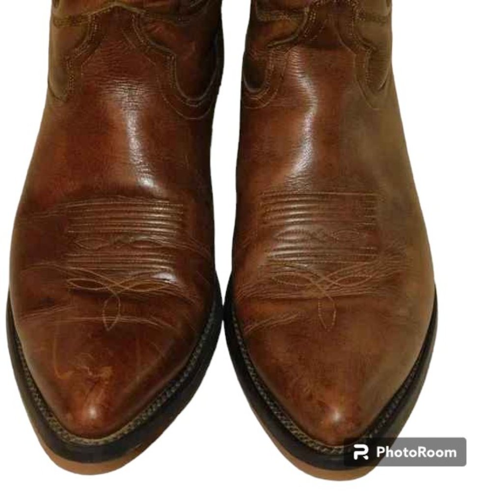 Acme Vintage Leather Cowboy Western Boots Size 9D Made In Mexico - Picture 3 of 12